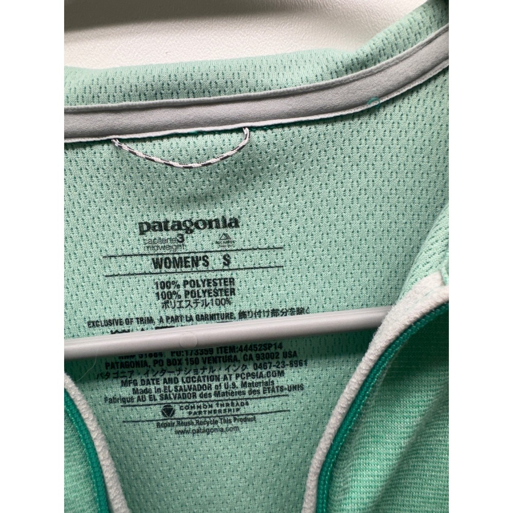 Patagonia Capilene 3 Midweight Women S Green Quarter‎ Zip Pullover Base Layer - Picture 2 of 7